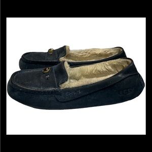 Woman’s UGG Australia Ansley Chunky Slippers Crystals Blue Fur Lined Fur Sz 10.5